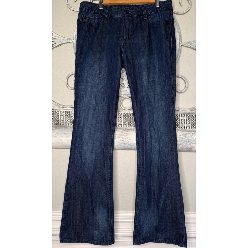 Levis 553 Mid Rise Bootcut Jeans Dark Wash Indigo Blue Stretch Denim Womens 12